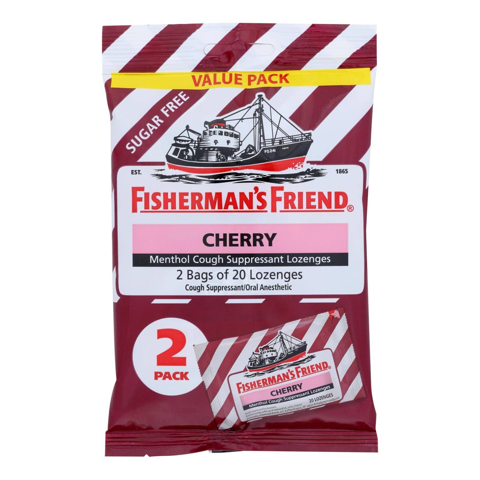 Everyday Supply Co - Wholesale Lozenges/Cough Drops - Fisherman's Friend Cherry Lozenges, Sugar & Fat Free, 12x40CT0