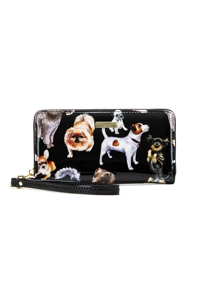 LETS PAWTY ZIP AROUND LEATHER RFID WALLET- WSF5016- NEW IN for wholesale by Serenade Beverly Hills Collection