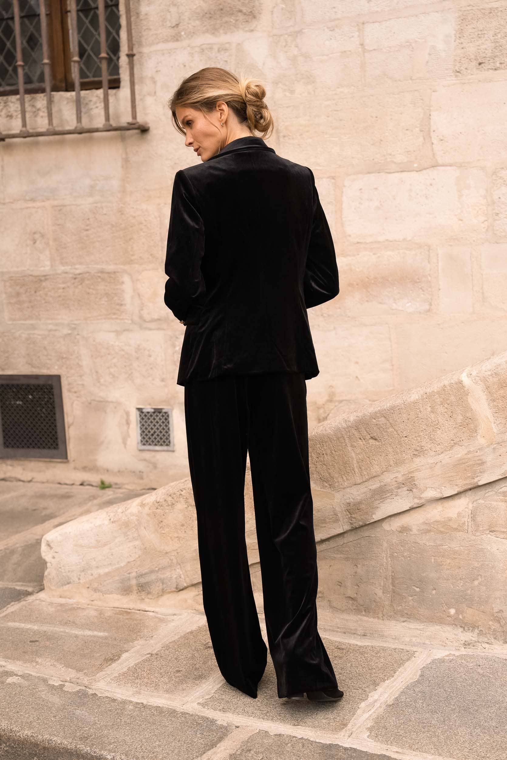 CHOKLATE PARIS - Wholesale Pants - Women's - High-waisted straight-cut velvet trousers - P222823