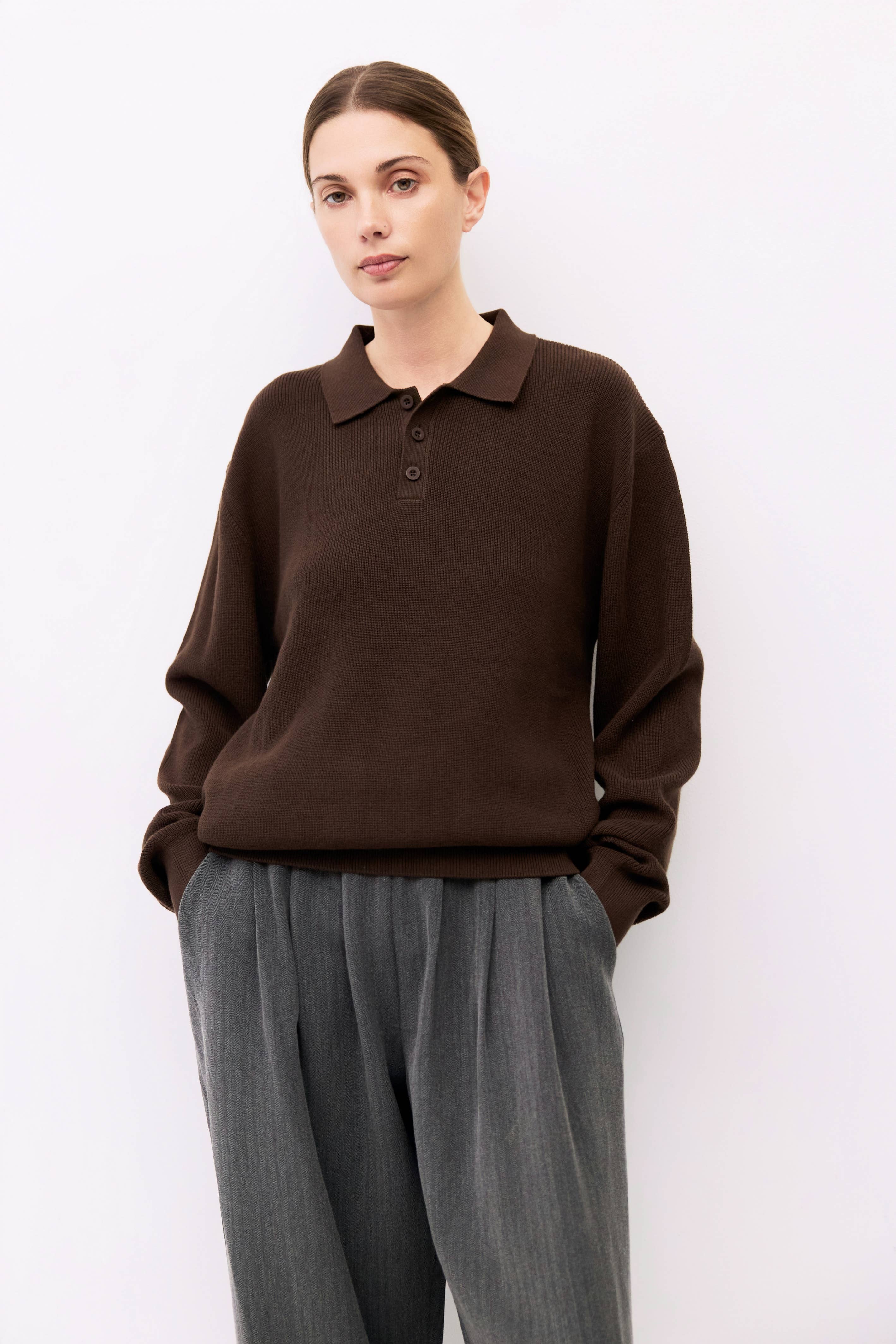 MOD REF - Wholesale Knit Sweater - Unisex - The Damien Sweater | Knit Polo Sweater Top18