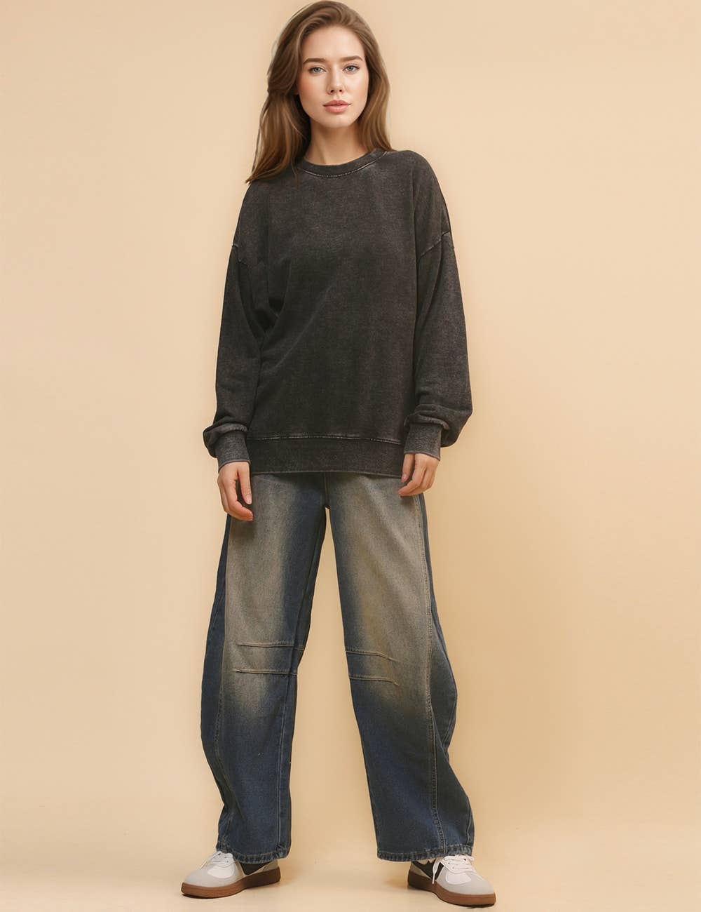 Sweetkama – wholesale Sweatshirt – Women's – Ladies Solid Color Crew Neck Sweatshirt SKT46524