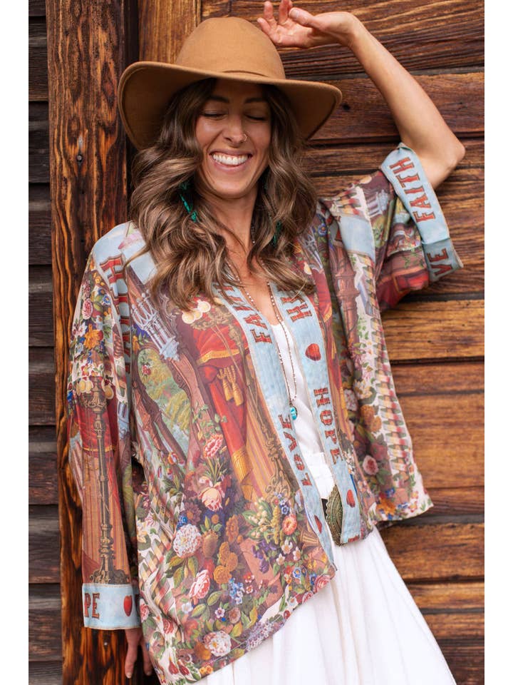 Market of Stars (Worldwide) - Vente Kimono – femme - Kimono court Love Language Pixie Duster avec Faith, Hope8