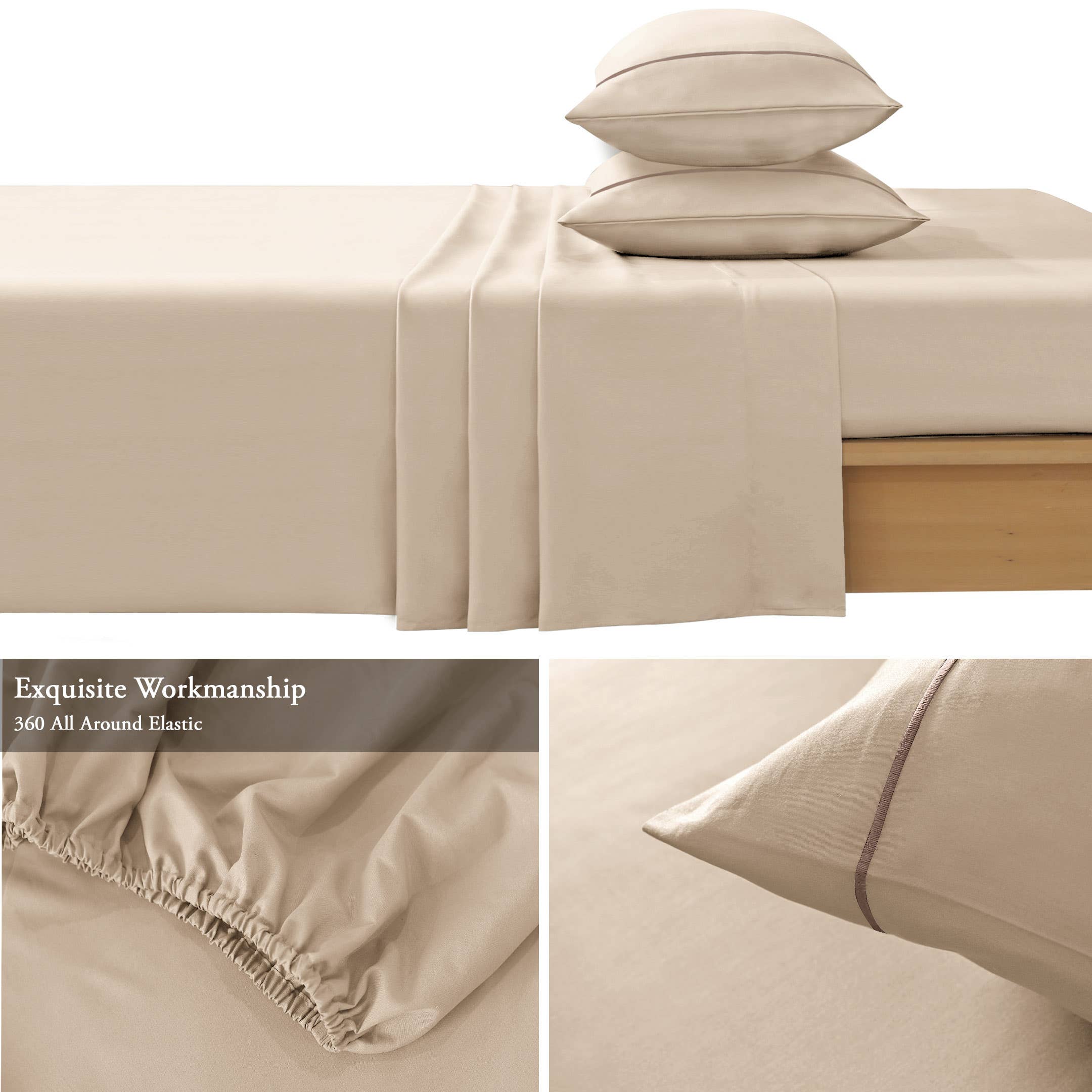 Cottonpassion_US – Conjunto de lençóis por atacado – Jogo de lençol em algodão cetim 400 fios com bordado - 4 peças25