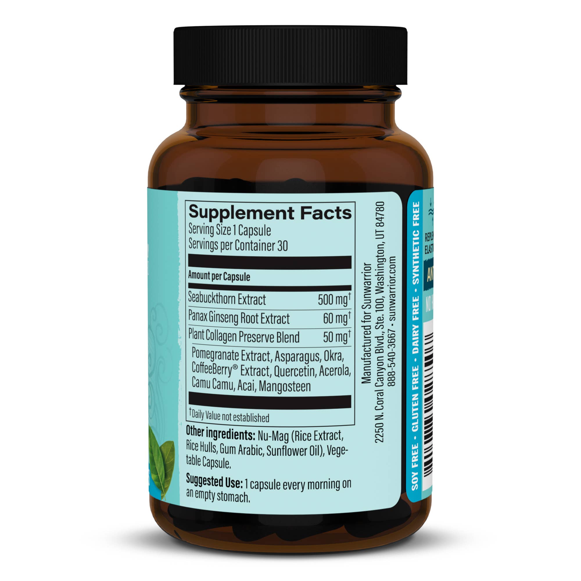 Sunwarrior - Wholesale Oral Supplement/Vitamin - Protector Plant-Based Collagen Capsules - Vegan, Soy-Free1