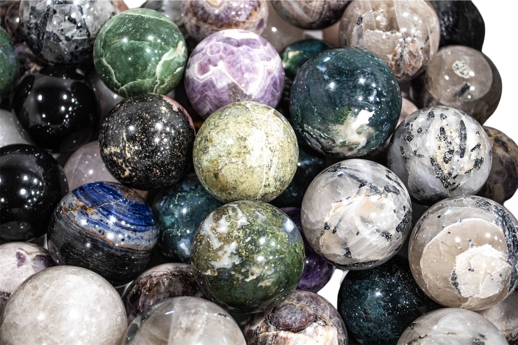 Quasar Gems USA - Wholesale Spiritual Stone/Crystal - Gemstone Spheres Assorted 40-60mm 1kg/2lbs1