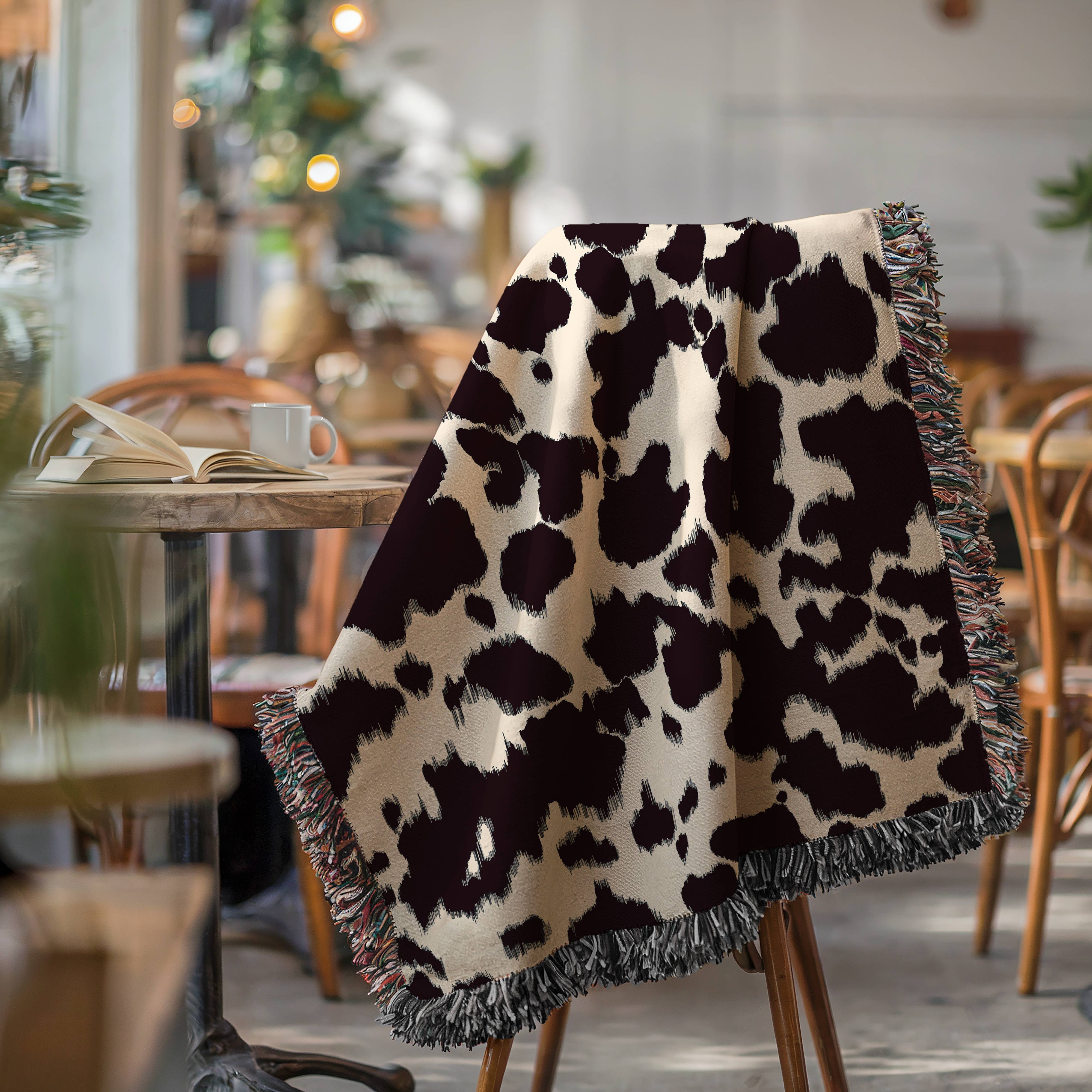 CasaIuliia - Wholesale Throw Blanket - Western Cowhide Blanket – Cowboy Ranch Style Woven Throw6