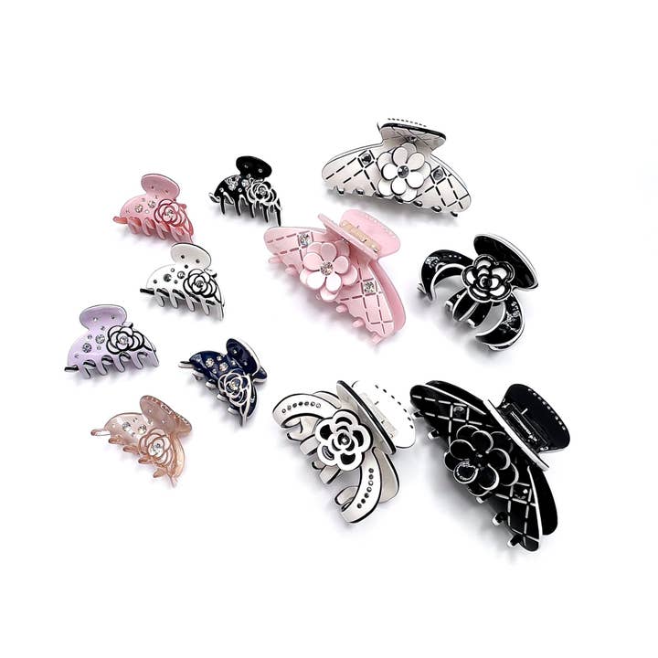 Swarovski Camellia Flower Claw Clip – Sparkle Tortoise Hair Accessory | Luxury French Rhinestone Hair Clip | Maison Soyenne for wholesale by Shop by Alix