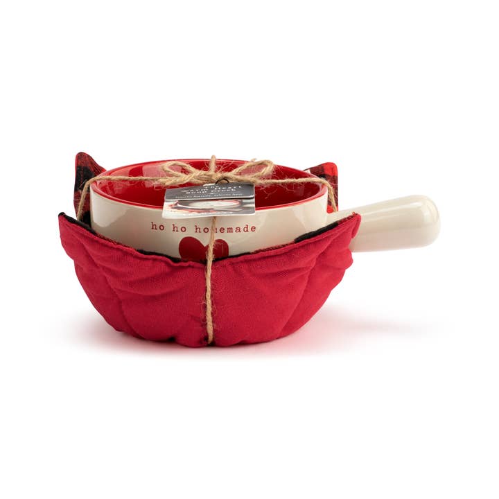 DEMDACO - Wholesale Kitchen Tool/Gadget - Ho Ho Homemade Soup Crock & Bowl Cozy2