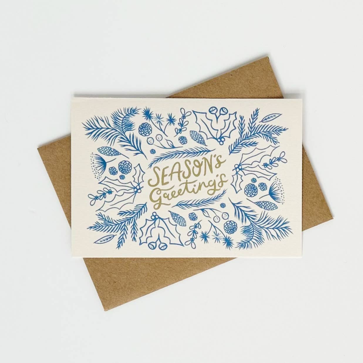 Lomond Paper Co - Wholesale Christmas Card - Season's Greeting's - Cream & Blue1