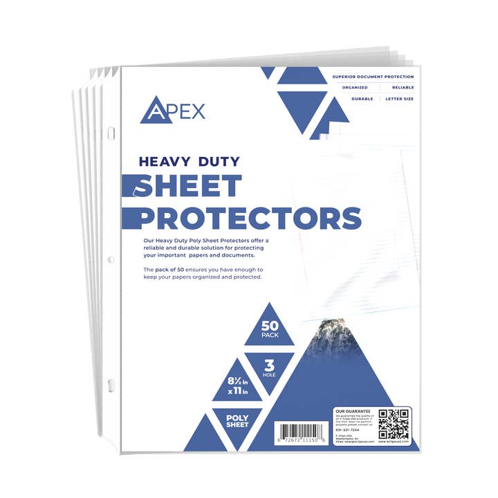 Protecteurs de draps transparents robustes 8,5 x 11 (4 paquets) pour la vente par Eclips USA