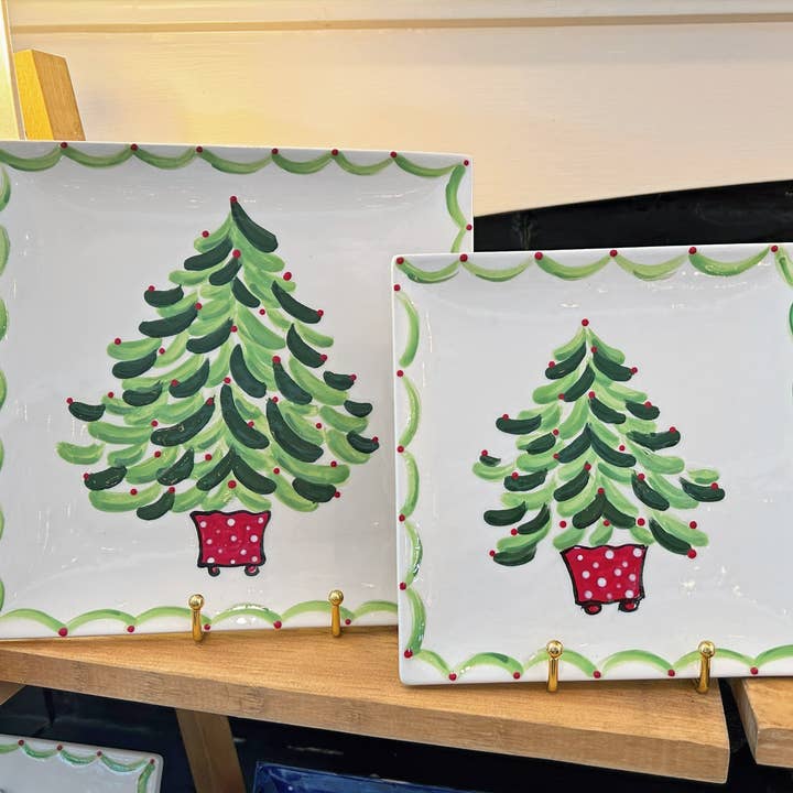 Kricket Lane Designs - Wholesale Decorative Plate/Dish/Bowl - Holiday Tree Ceramic Plate