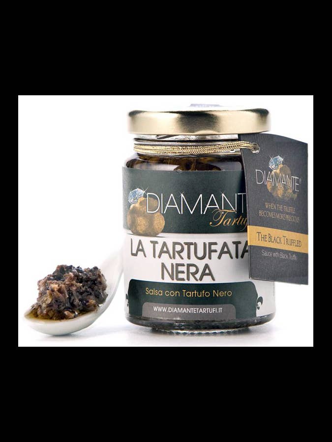 Zwarte truffelsaus 85 g (10%) uit Italië voor wholesale door DIAMANTE TARTUFI - DIAMOND TRUFFLES