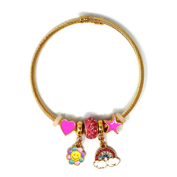 Rainbow Charm Bracelet | Pack of 2 for wholesale by Pink Poppy USA