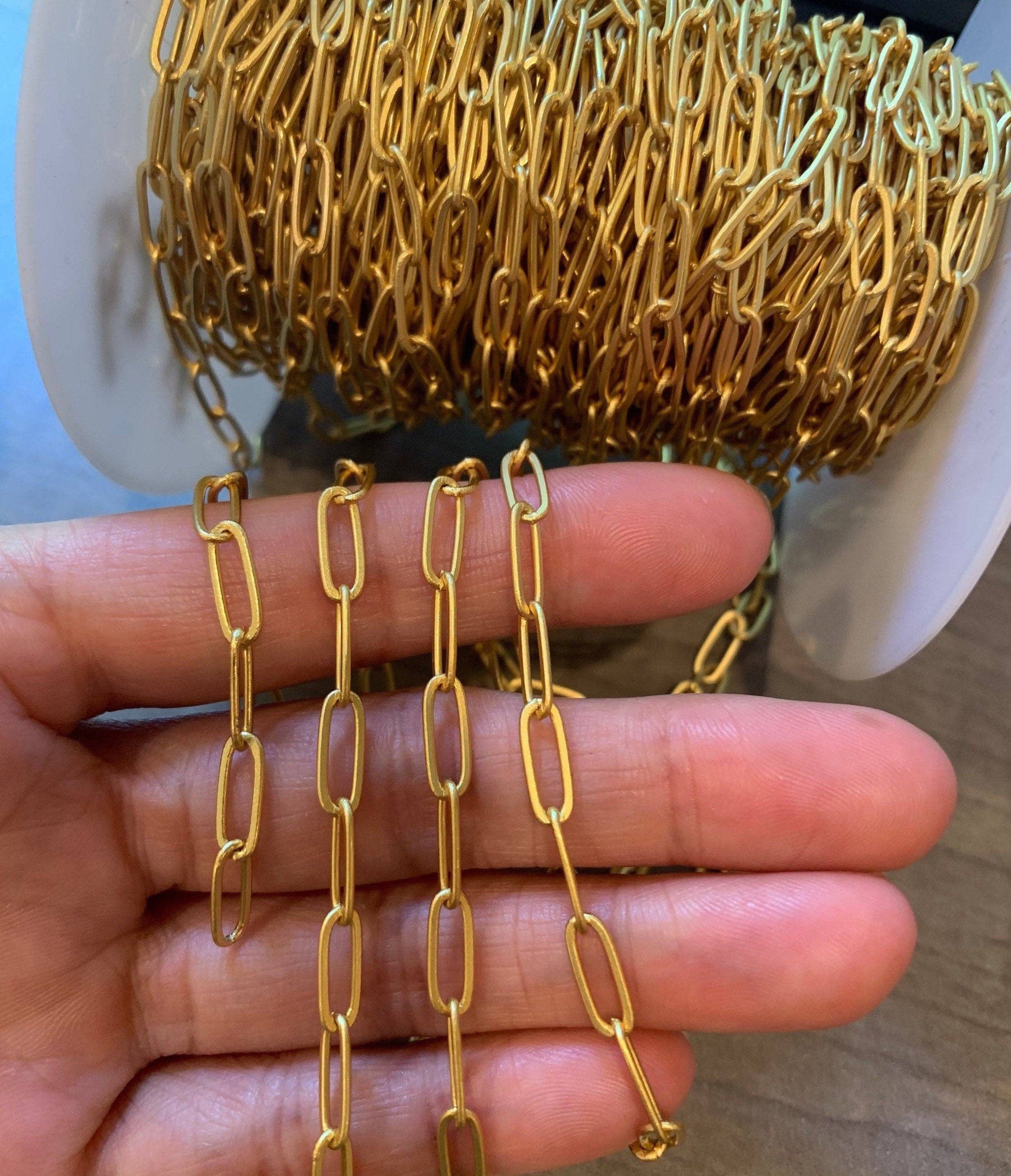 BestBeads&Beyond - Wholesale Link & Chain Necklace - 4x11mm Small Size Paper Clip Chain by Yard,SKU#E5031