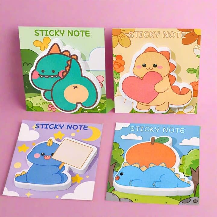 Papir tegneserie dinosaurformede bekvemmelighedsklistermærker for engroshandel hos KiddieKickz