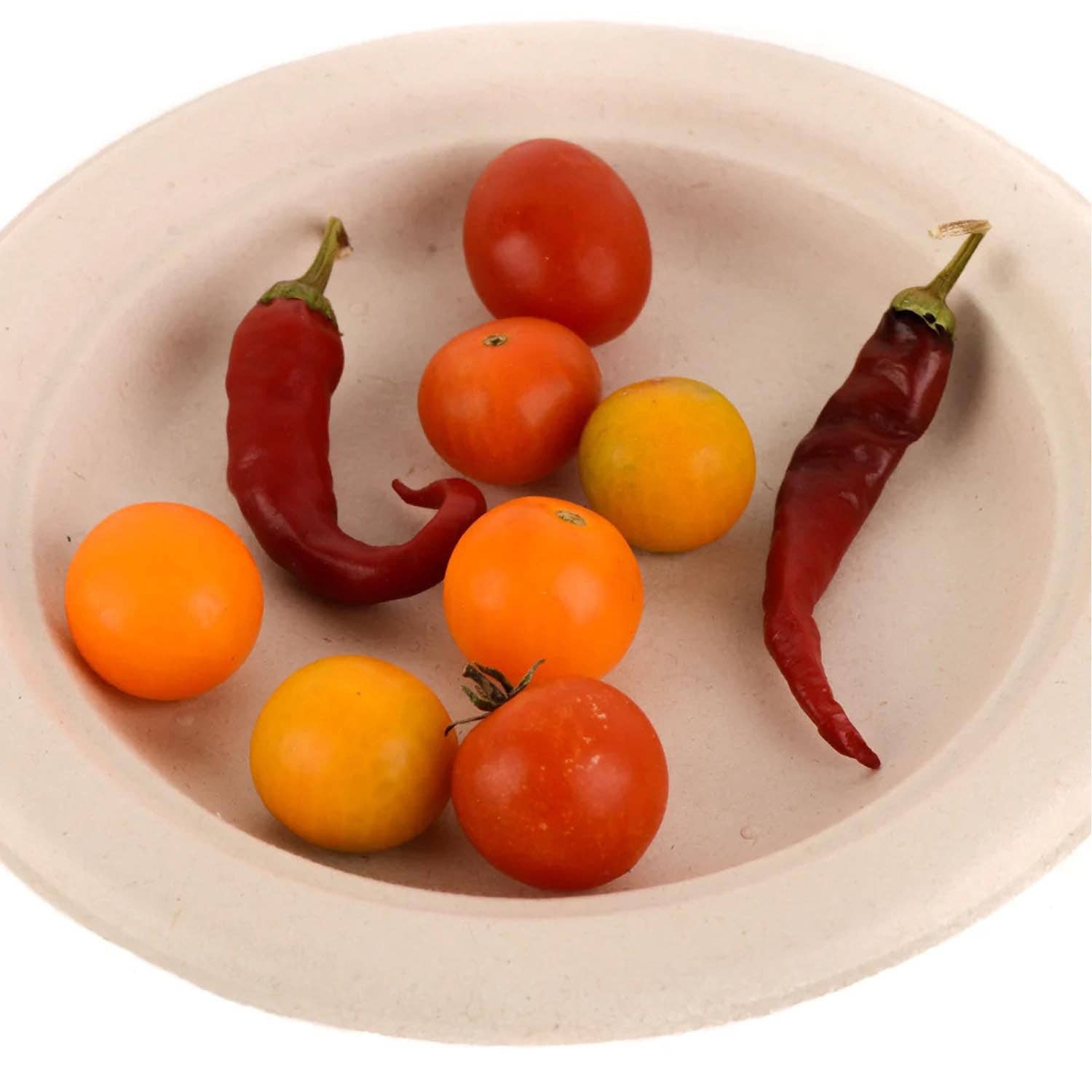 EcoQuality – wholesale Disposable plate – 6" Round Compostable Natural Sugarcane Plates6