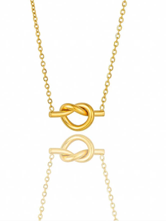 Sailor's Love knot- 14K Gold Steel Necklace for wholesale by HoopLa