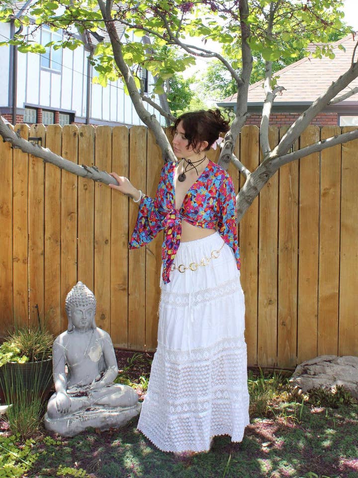 PuzzleStack - Wholesale Skirt - Women's - White Cottage Core Eyelet Lace Cotton Skirt