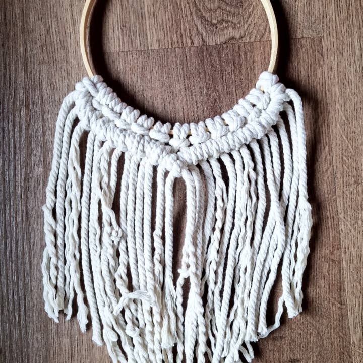 Macrame hoop wallhanging for wholesale by AJ Handmade