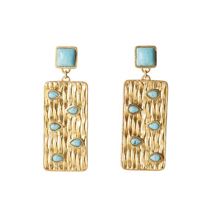 Christina Greene LLC - Wholesale Dangle Earrings - Peekaboo Earring - Turquoise