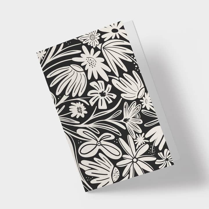 Midnight Bloom Greeting Card for wholesale by Roe & Co Doodles