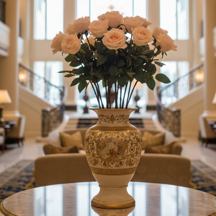 Larksilk - Wholesale Artificial Flowers - 27” Real Touch Mauve Rose – 4” Diameter 2PCS4