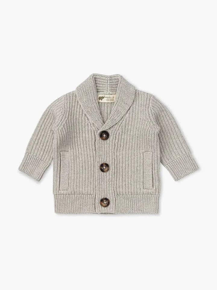 Cardigan Collegiate_Heather Grey pour la vente par Monica + Andy