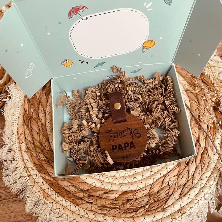 Scatola portachiavi in legno Future Dad - annuncio gravidanza per la vendita all'ingrosso da parte di La vie en magenta
