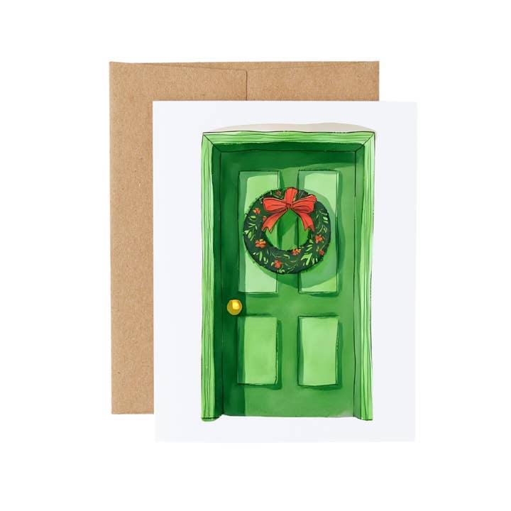 Cryptic Paper Co. - Wholesale Christmas Card - Boxed Set of Green Christmas Door Holiday Cards3