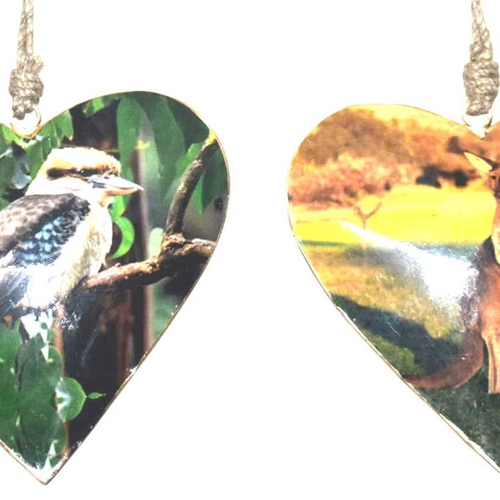 S/2 cuori da 15 cm con design di animali australiani per la vendita all'ingrosso da parte di Status Collections