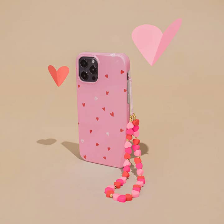 Coconut Lane - Vente Sangle pour étui à téléphone - Sangle à téléphone perlée - Coeurs