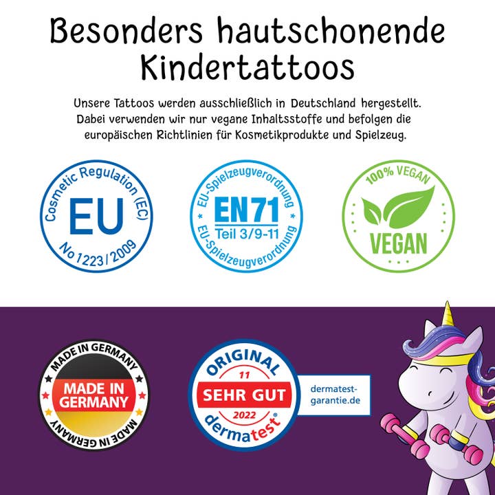 Topulo – Tatuagem temporária - Crianças por atacado – Tatuagens para crianças TOPulo® 150 amigas da pele — magia do unicórnio3