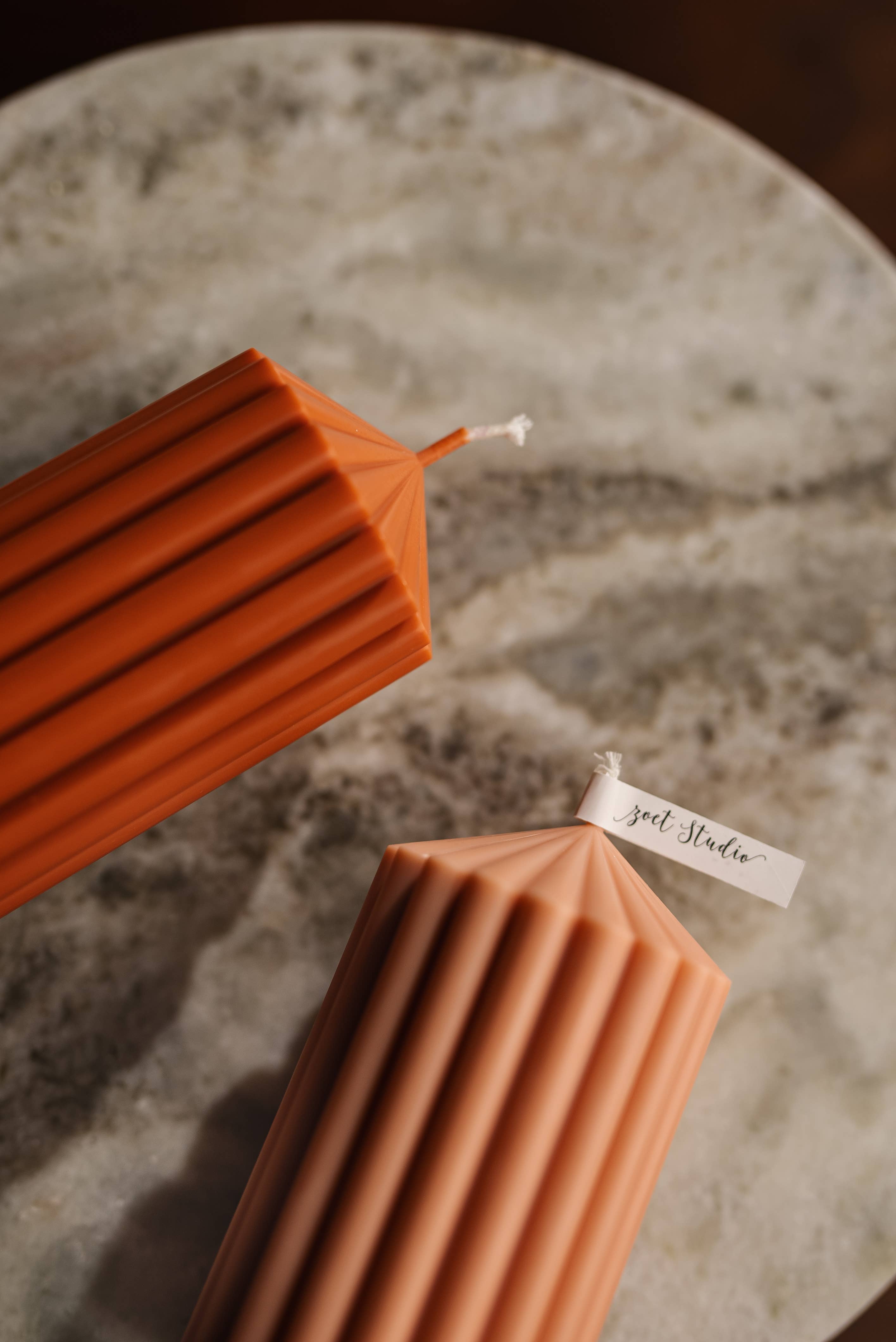 ZOETSTUDIO - Wholesale Pillar Candle - Large Ribbed Pillar Candles | Soy Wax | 110 hrs burn time16