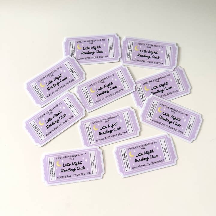 Dolly’s Doodles - Wholesale Sticker - Matte Sticker | Late Night Reading Club Book Lover Gift1