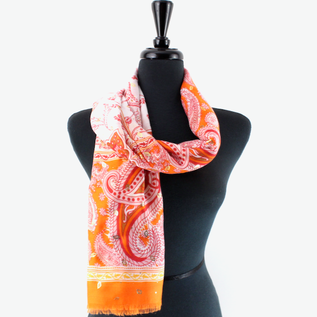 Pretty Persuasions – wholesale Halsduk - Dam – S24024 Fängslande lättviktssjal med guldmetall7