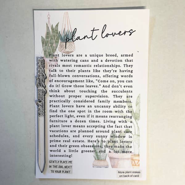 Ornement/Charme de Tuteurs de Plantes pour Amoureux des Plantes pour la vente par Plums & Roses