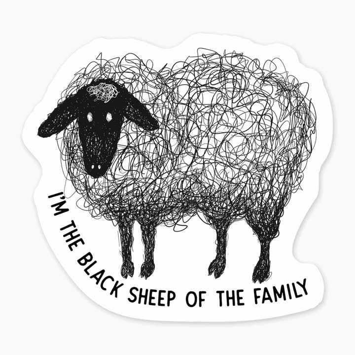 Nice Enough Stickers - Wholesale Sticker - Black Sheep - 3" Art Sticker