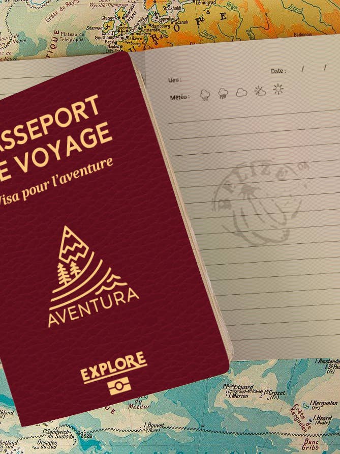 Travel passport (French language) for wholesale by AVENTURA ÉDITIONS
