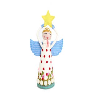 Alpine Angel Tree Topper with Fiber Optic Wings and LED Light