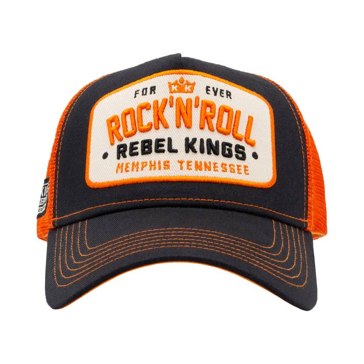 black Forever Rock'n'Roll Trucker Cap for wholesale on Faire2