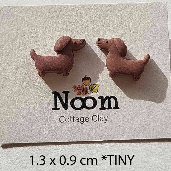 NoomCottageClay - Wholesale Stud/Post Earrings - Tiny Dachshund Stud Earrings • Cute Wiener Dog Gifts2