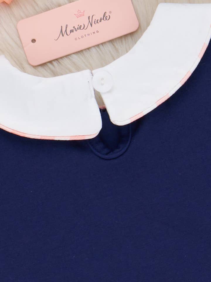 Marie Nicole Clothing - Wholesale Dress - Kids - Gingham Embroidered Fish Dress1