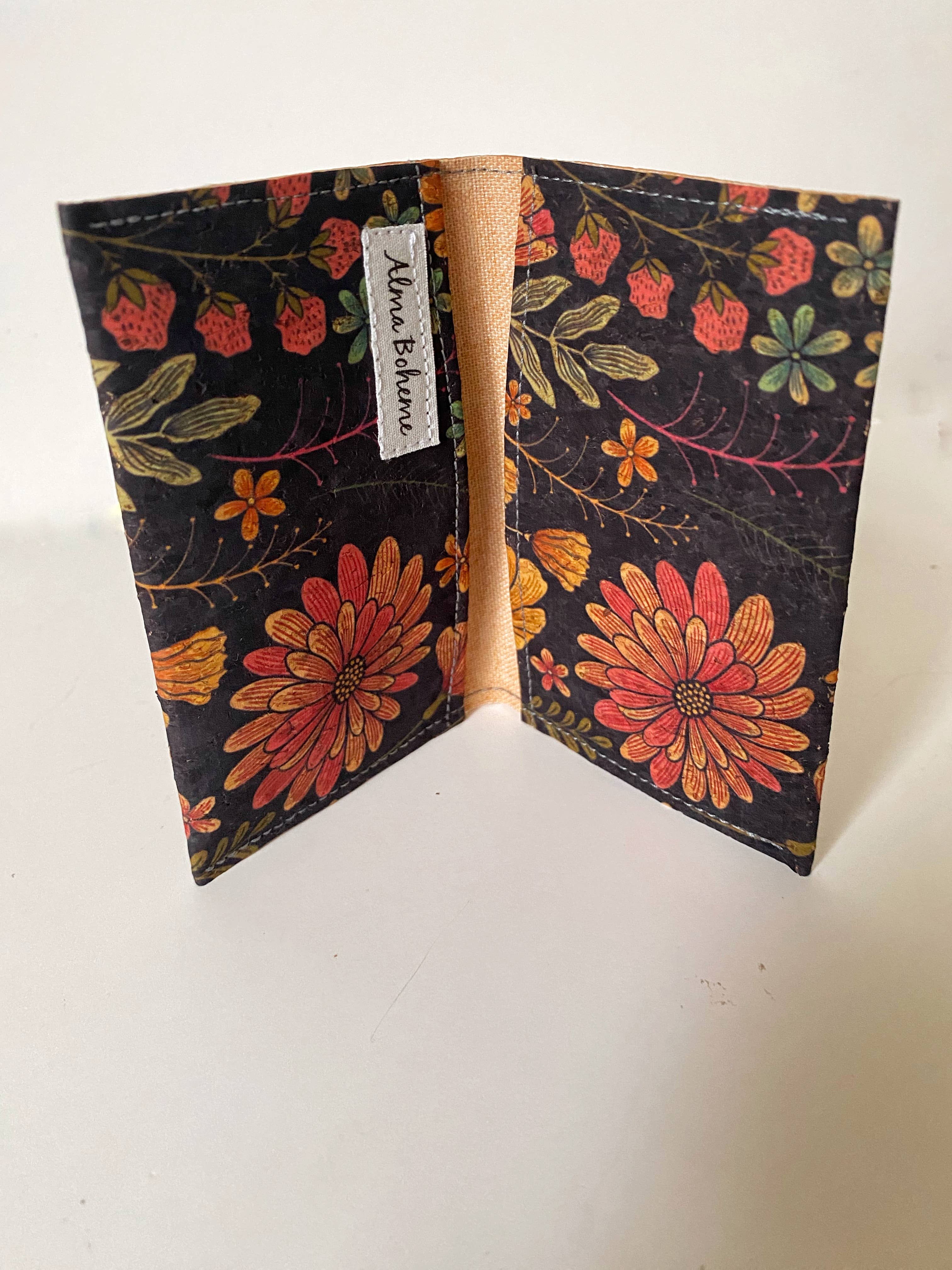 Alma Boheme Handmade - Vente Portefeuille – femme - Portefeuille pliant en liège avec motifs nature - Porte-cartes38