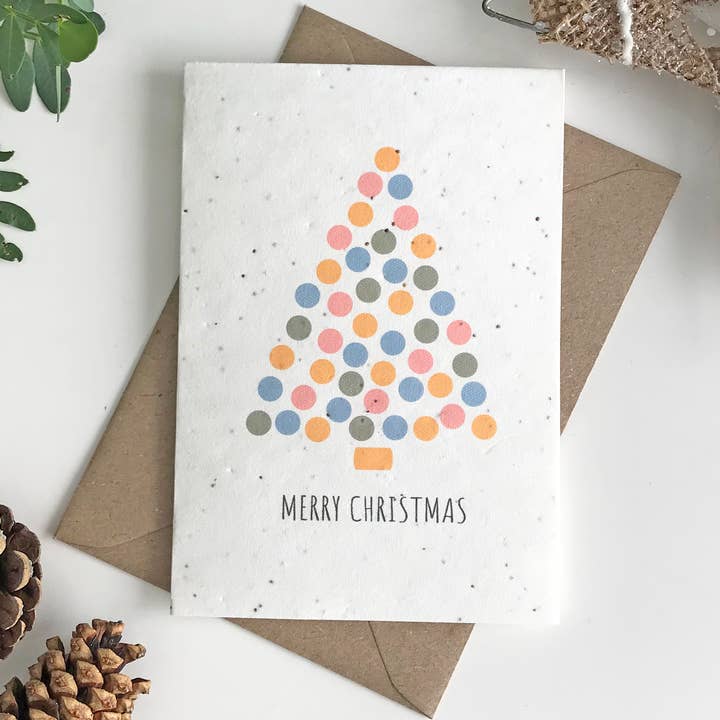 Plantable Christmas Cards - Dots Tree for wholesale by Myeco