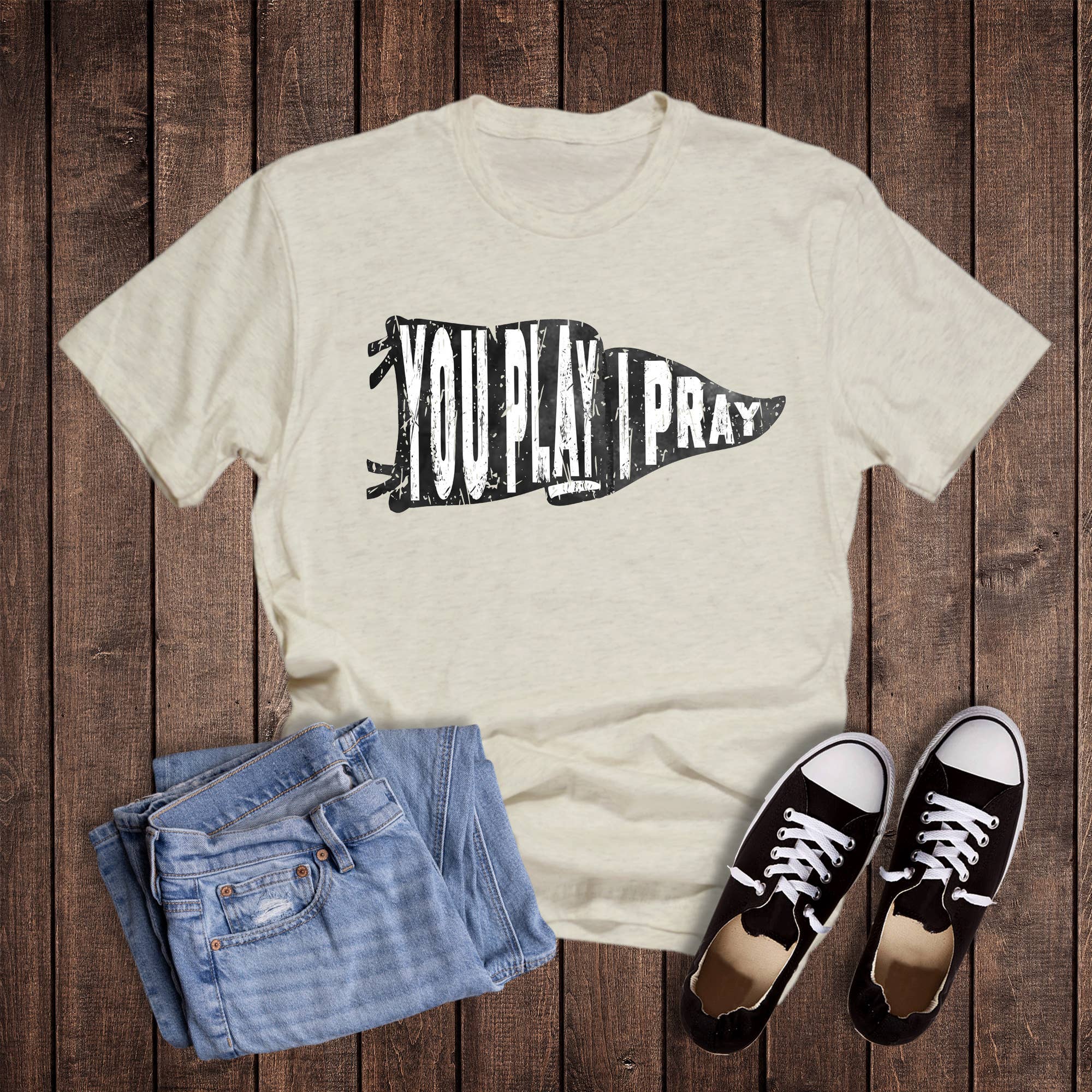 Oat You Play I Pray Graphic Tee for wholesale on Faire0