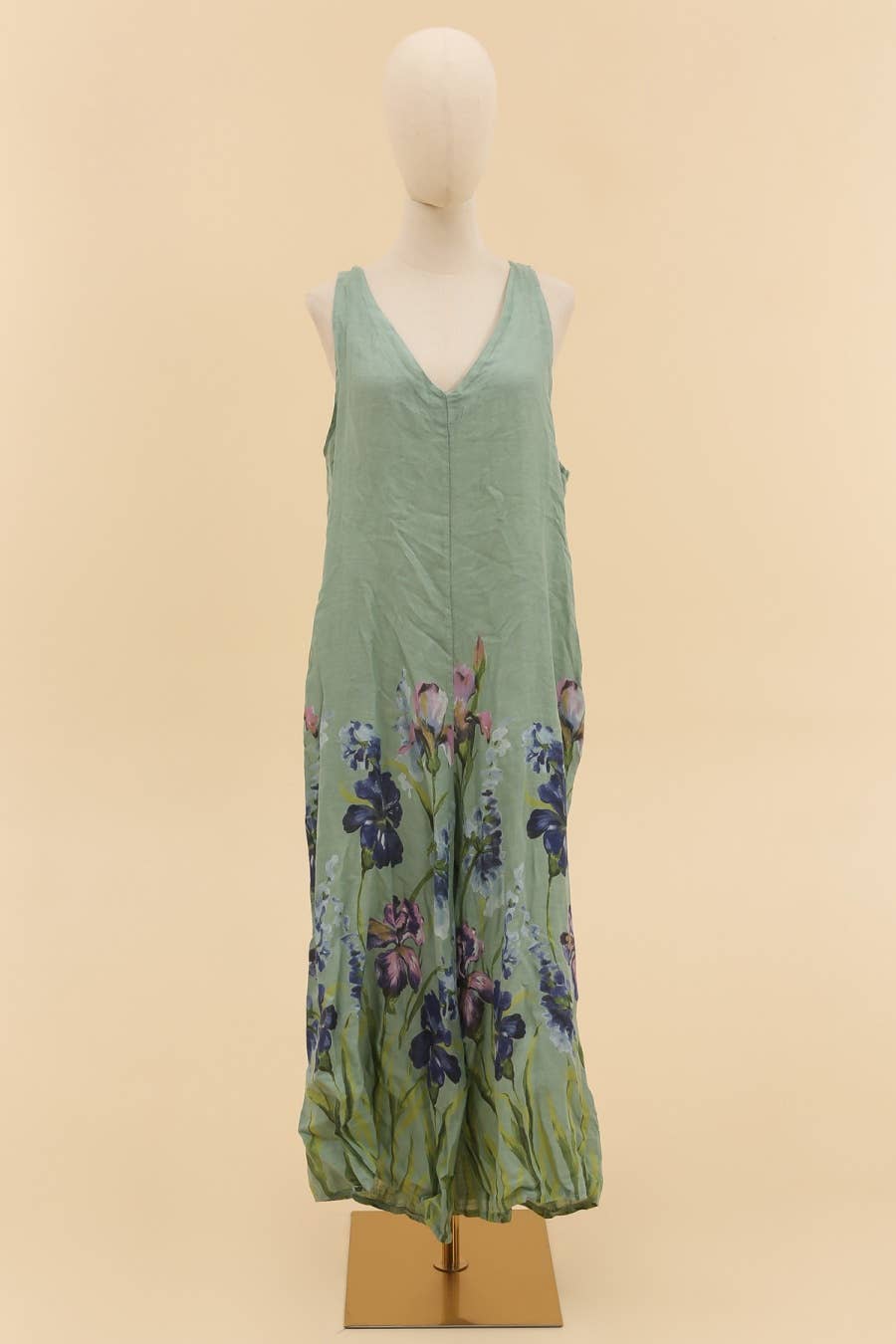 LÉA & LUC - Vente Combinaison – femme - combi  imprimé fleur en 100% lin REF. 386221