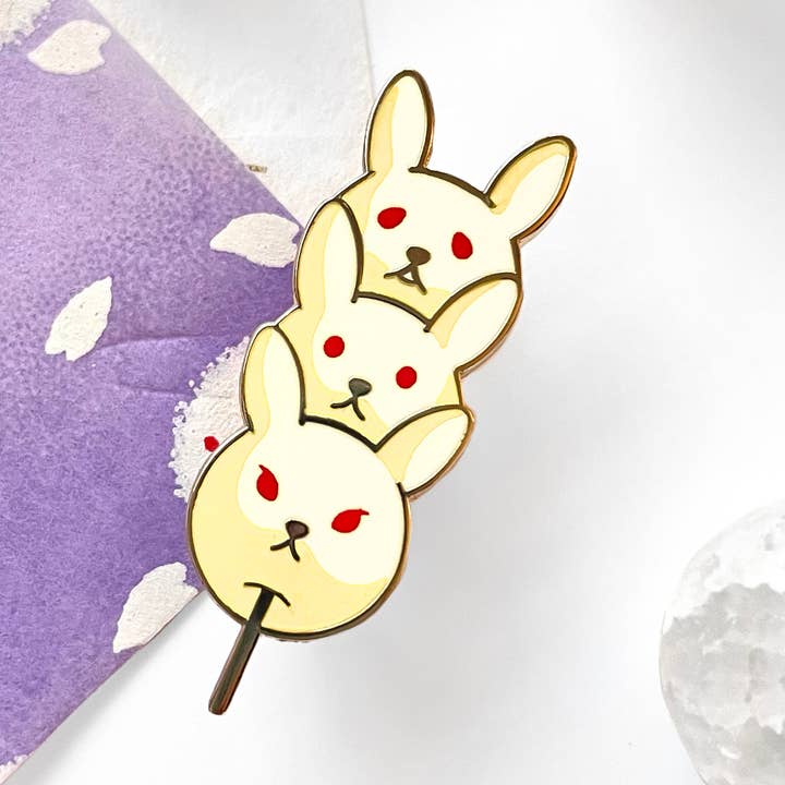 Kawaii Bunny Dango Japanese Enamel Pin for wholesale by Shishido Creative