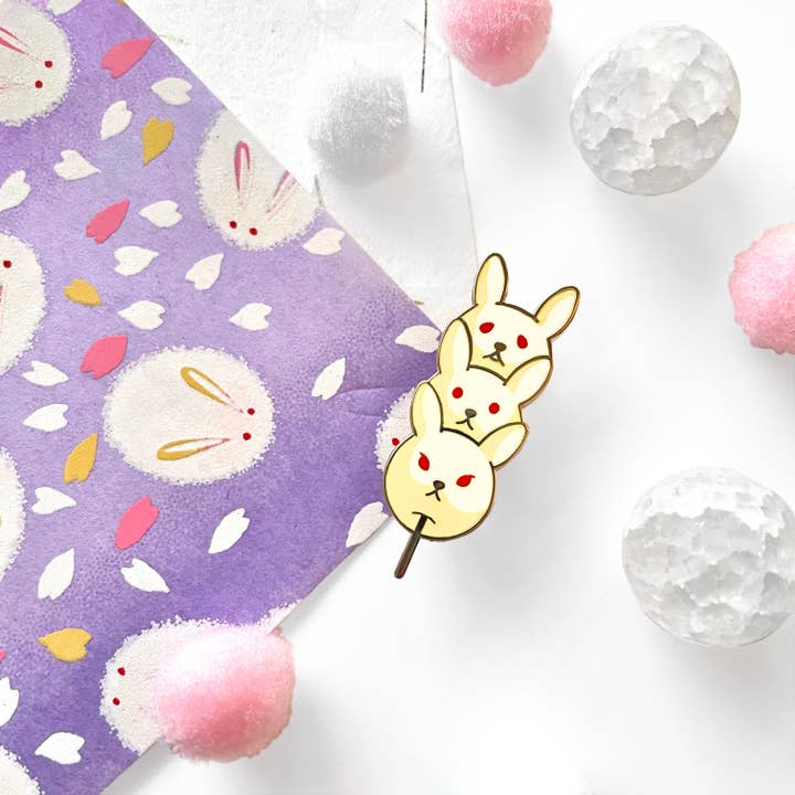 Shishido Creative - Wholesale Lapel Pin/Button - Kawaii Bunny Dango Japanese Enamel Pin