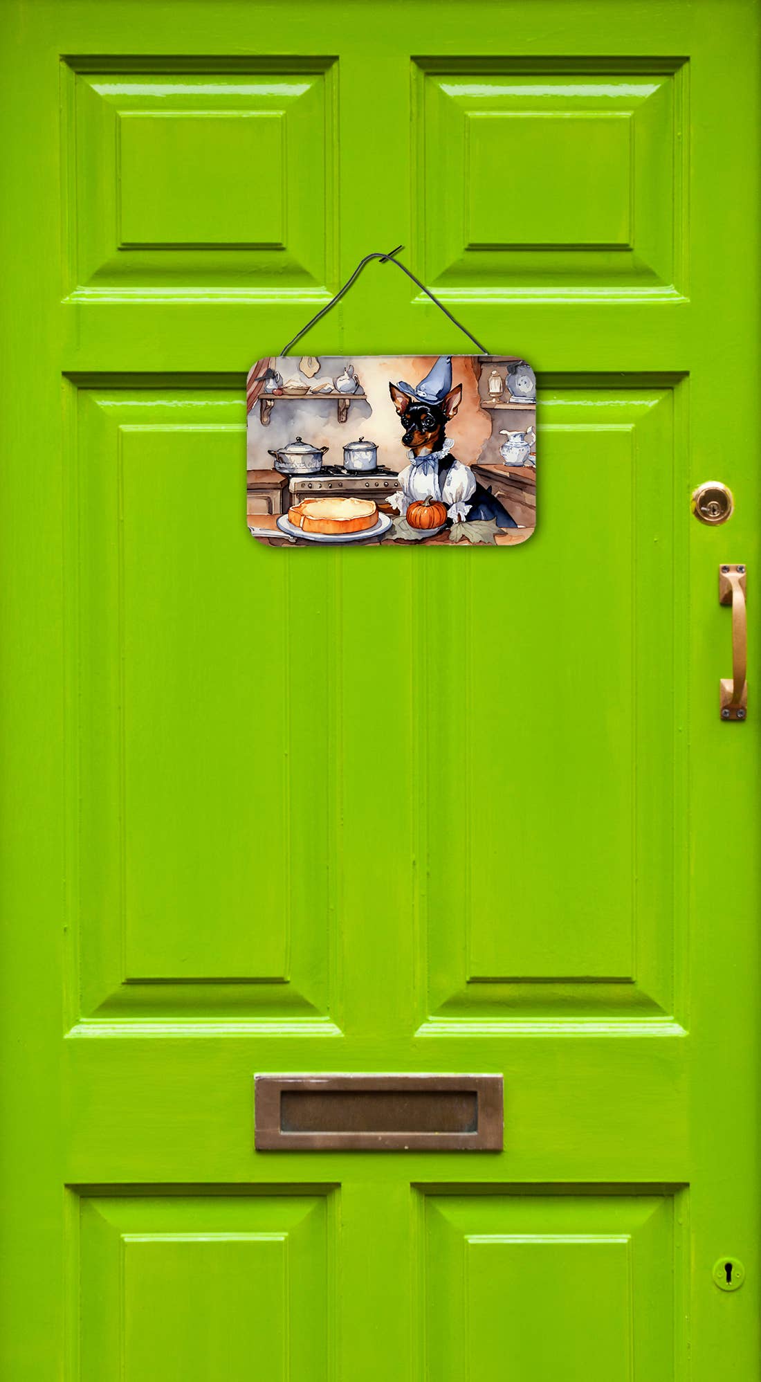 Caroline's Treasures - Venta al por mayor Letreros - Calabazas de cocina Pinscher Fall en miniatura para colgar en pared o puerta0