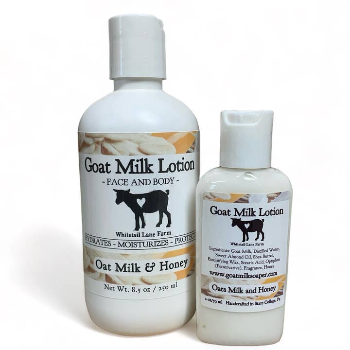 Lotion au lait de chèvre - Lait d'avoine et miel pour la vente par Whitetail Lane Farm Goat Milk Soap